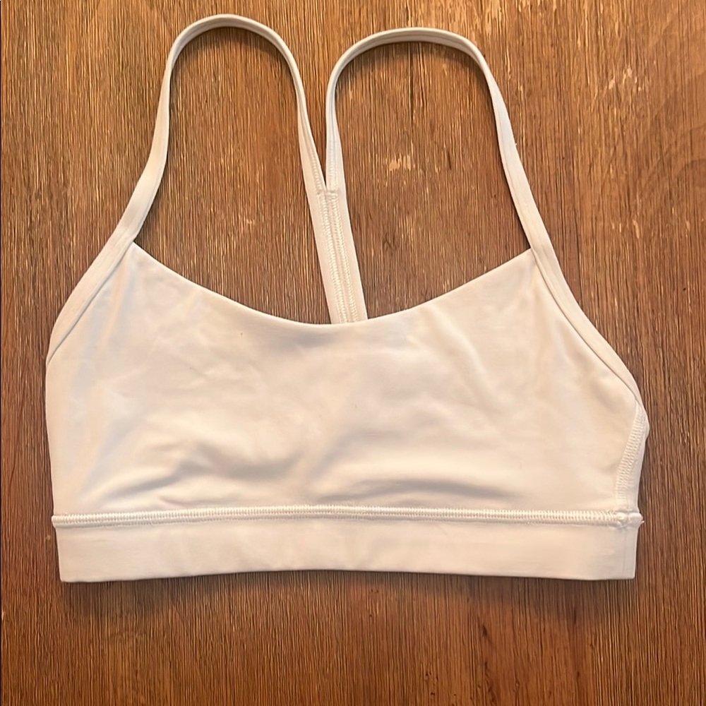 Lululemon White Sports Bra with Racerback Design